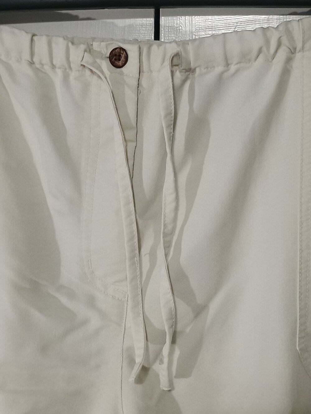 Sunset Cove Woman White Drawstring Wide Leg Pants 2X Rayon Blend Beach Resort - Picture 7 of 8